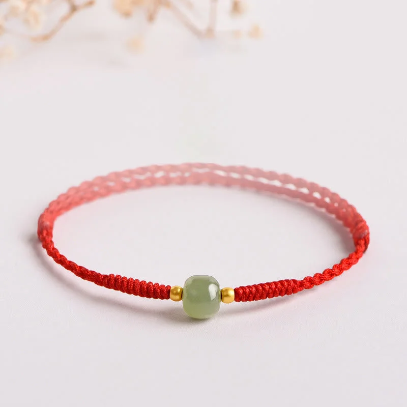 Colorful Crystal Bangles for Women-Buddha Stones Handmade Jade Lucky Bead Prosperity Braided Bracelet