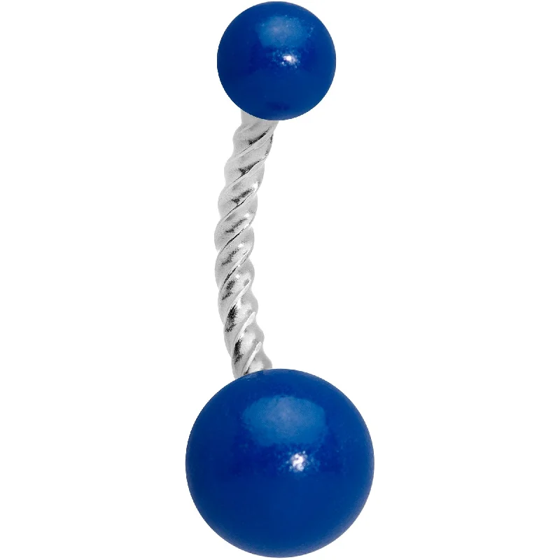 Belly Rings for Fashion Enthusiasts -Blue Glow in the Dark Totally Twisted Belly Ring Belly Rings for Fashion Enthusiasts -Blue Glow in the Dark Totally Twisted Belly Ring