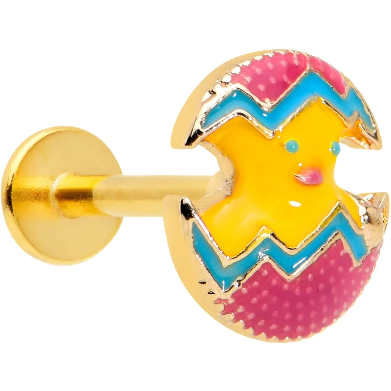 Classic Lip Rings for Everyday Wear16 Gauge 5/16 Gold Tone Red Fancy Easter Chick Labret Monroe Tragus