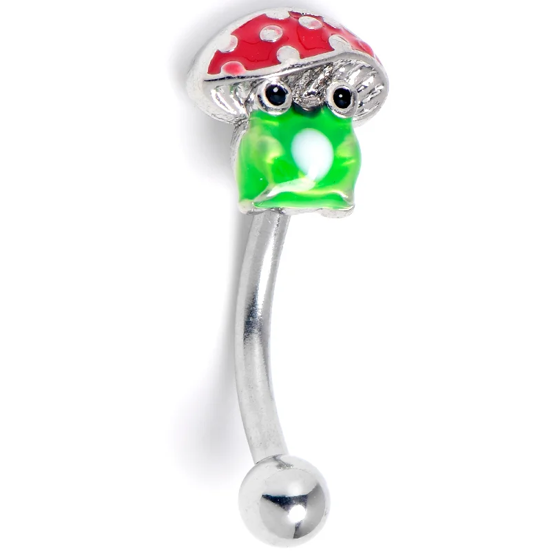 Women's Earrings – Elegant Designs for Every Personality--16 Gauge 5/16 Happy Mushroom Curved Eyebrow Ring Women's Earrings – Elegant Designs for Every Personality--16 Gauge 5/16 Happy Mushroom Curved Eyebrow Ring