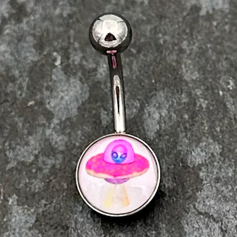 Trendy Belly Rings for Bold Fashionistas -UFO Alien Ship Belly Ring