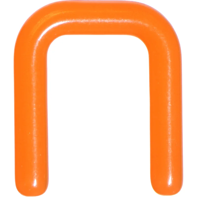 Simple Silver Nose Rings -12 Gauge 1/2 Orange Flexible Bioplast Square Septum Retainer