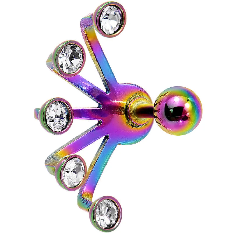 Women's Earrings – Elegant Designs for Every Personality--16 Gauge 1/4 Clear Rainbow Anodized Glam Fan Cuff Cartilage Earring Women's Earrings – Elegant Designs for Every Personality--16 Gauge 1/4 Clear Rainbow Anodized Glam Fan Cuff Cartilage Earring