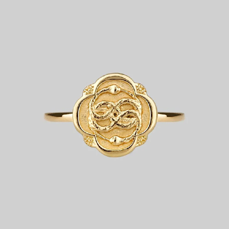 Chic Women's Rings for Fashion-Forward Looks-OUROBOROS. Infinite Snake Gold Ring