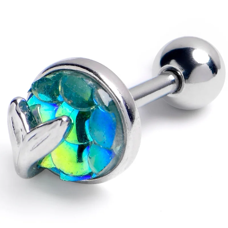 Women's Earrings – Elegant Designs for Every Personality--16 Gauge 1/4 Mermaid Light Blue Scale Tail Cartilage Tragus Earring Women's Earrings – Elegant Designs for Every Personality--16 Gauge 1/4 Mermaid Light Blue Scale Tail Cartilage Tragus Earring