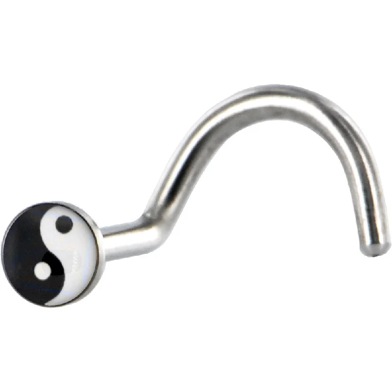 Fashion-Forward Nose Rings for Bold Styles -Surgical Steel Black and White YIN YANG Logo Nose Ring Fashion-Forward Nose Rings for Bold Styles -Surgical Steel Black and White YIN YANG Logo Nose Ring