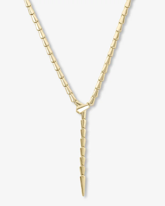 Shop Classic Women's Necklaces & Pendants with a Modern Twist-Mama Serpent Lariat Necklace - Gold Shop Classic Women's Necklaces & Pendants with a Modern Twist-Mama Serpent Lariat Necklace - Gold