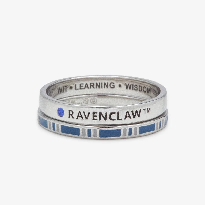 Chic Women's Rings for Fashion-Forward Looks-Ravenclaw™ House Ring Stack