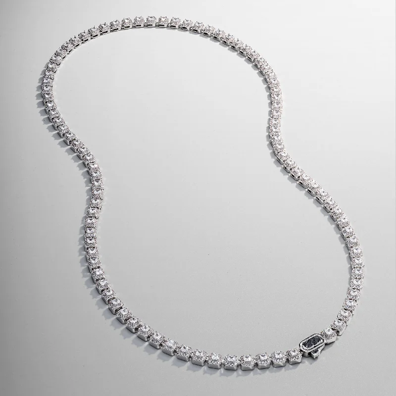 Exclusive Men's Necklaces & Pendants for the Modern Gentleman-Cluster Stone Tennis Chain (Silver) Exclusive Men's Necklaces & Pendants for the Modern Gentleman-Cluster Stone Tennis Chain (Silver)