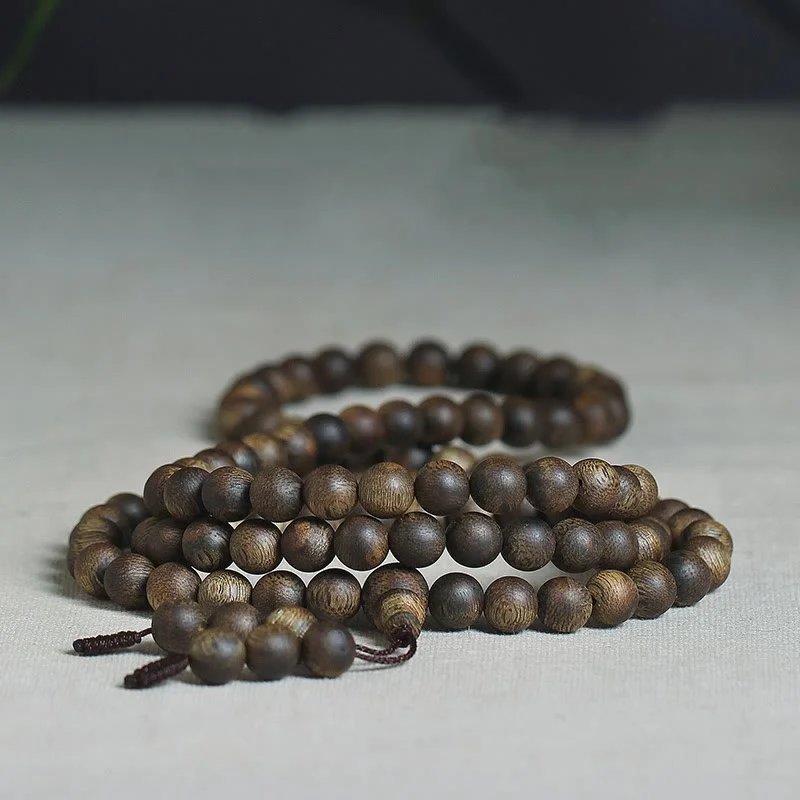 Stylish Bracelets for Men with Unique Shapes-Buddha Stones 108 Mala Beads Nha Trang Soil Buried Qinan Agarwood Balance Strength Bracelet Stylish Bracelets for Men with Unique Shapes-Buddha Stones 108 Mala Beads Nha Trang Soil Buried Qinan Agarwood Balance Strength Bracelet