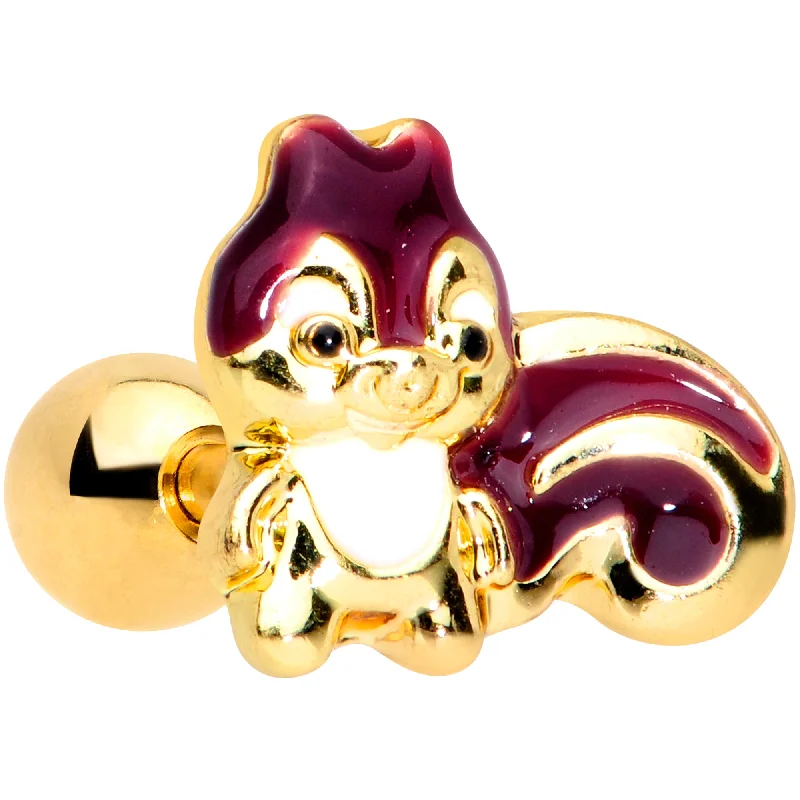 Women's Earrings – Elegant Designs for Every Personality--16 Gauge 1/4 Gold Tone Squirrel Cartilage Tragus Earring Women's Earrings – Elegant Designs for Every Personality--16 Gauge 1/4 Gold Tone Squirrel Cartilage Tragus Earring