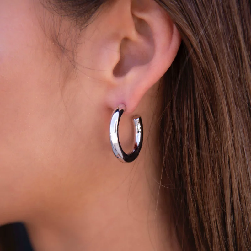 Women's Earrings – Elegant Designs for Every Personality--Tube Hoop Earrings in White Gold