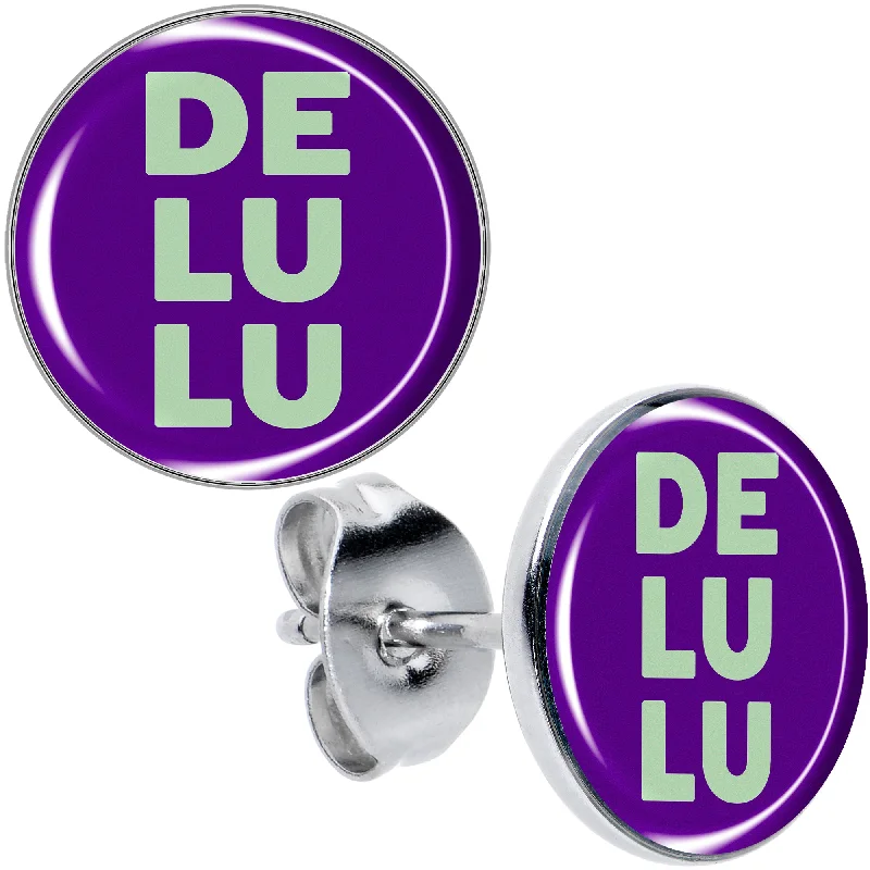 Women's Earrings – Elegant Designs for Every Personality--Word DELULU Stud Earrings