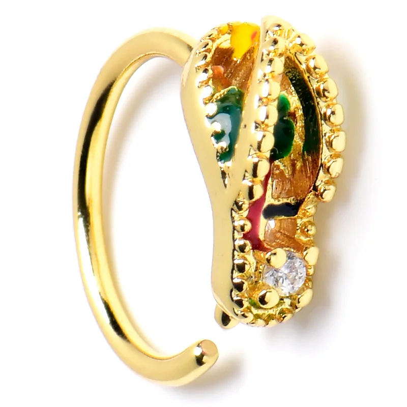 Trendy Nose Rings for a Bold Statement -20 Gauge 5/16 Clear Gem Gold Tone Beach Sandal Nose Hoop Trendy Nose Rings for a Bold Statement -20 Gauge 5/16 Clear Gem Gold Tone Beach Sandal Nose Hoop