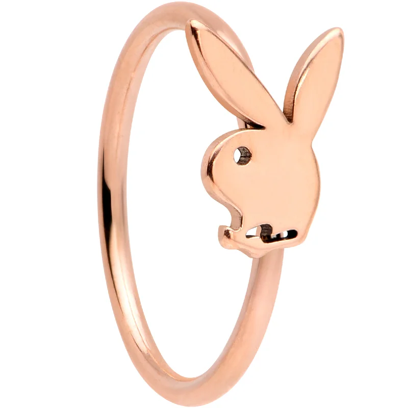 Nose Rings for Party Fashion -20 Gauge 5/16 Rose Gold Tone Licensed Playboy Bunny Nose Hoop Nose Rings for Party Fashion -20 Gauge 5/16 Rose Gold Tone Licensed Playboy Bunny Nose Hoop