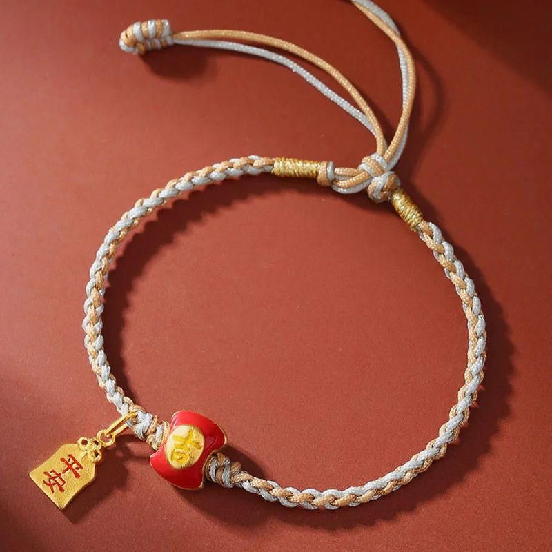 Custom Charm Bracelets for Men-Buddha Stones 925 Sterling Silver Handmade Auspicious Chinese Character Blessing Braided String Bracelet Custom Charm Bracelets for Men-Buddha Stones 925 Sterling Silver Handmade Auspicious Chinese Character Blessing Braided String Bracelet