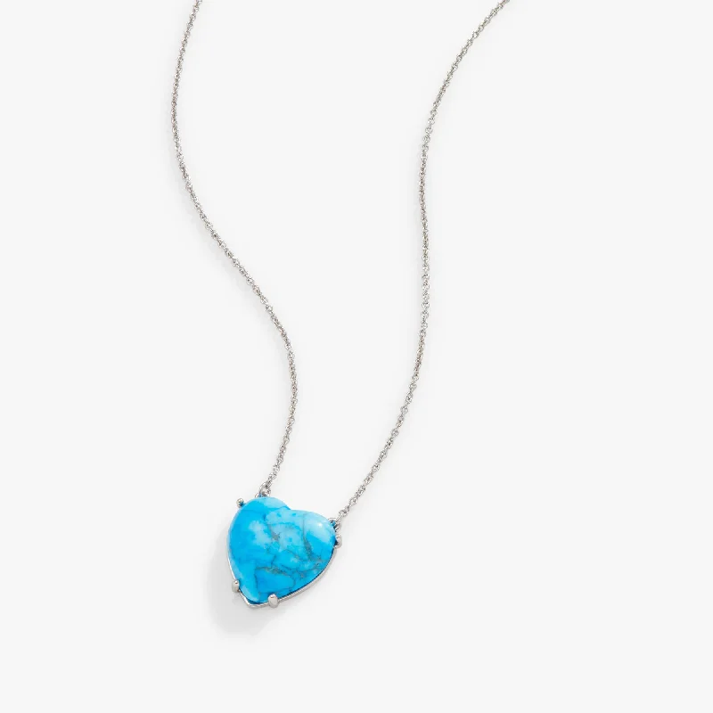 Shop Classic Women's Necklaces & Pendants with a Modern Twist-Gemstone Heart Necklace, Reconstituted Turquoise Shop Classic Women's Necklaces & Pendants with a Modern Twist-Gemstone Heart Necklace, Reconstituted Turquoise