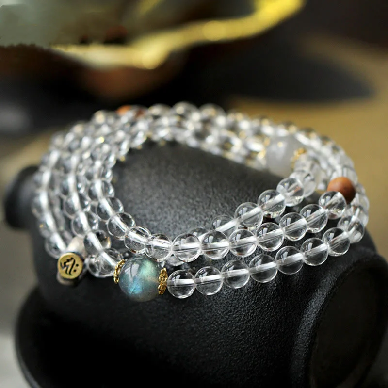 Stylish Wide Bangles for Women-Buddha Stones 925 Sterling Silver Chinese Zodiac Natal Buddha White Crystal Meditation Triple Wrap Bracelet Stylish Wide Bangles for Women-Buddha Stones 925 Sterling Silver Chinese Zodiac Natal Buddha White Crystal Meditation Triple Wrap Bracelet