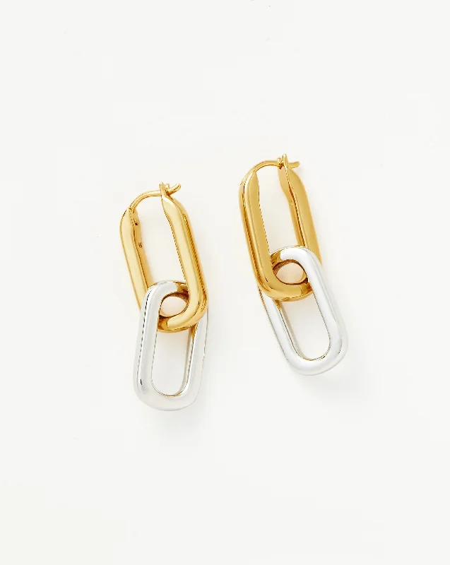 Women's Earrings – Elegant Designs for Every Personality--Ovate Double Link Hoop Earrings