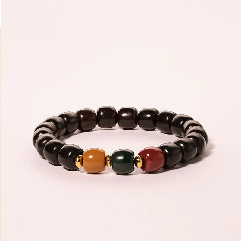 Men's Bracelets for Minimalist Looks-Buddha Stones Ebony Wood Rosewood Peace Balance Bracelet Men's Bracelets for Minimalist Looks-Buddha Stones Ebony Wood Rosewood Peace Balance Bracelet