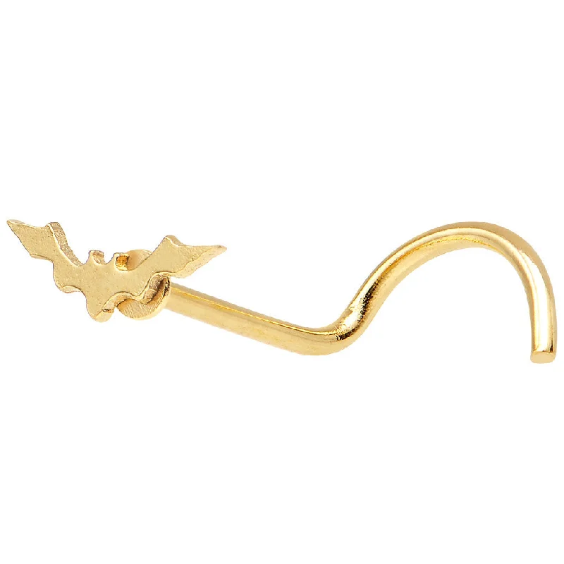 Custom Nose Rings for Exclusive Styles -Gold Anodized Titanium Bat Nose Ring
