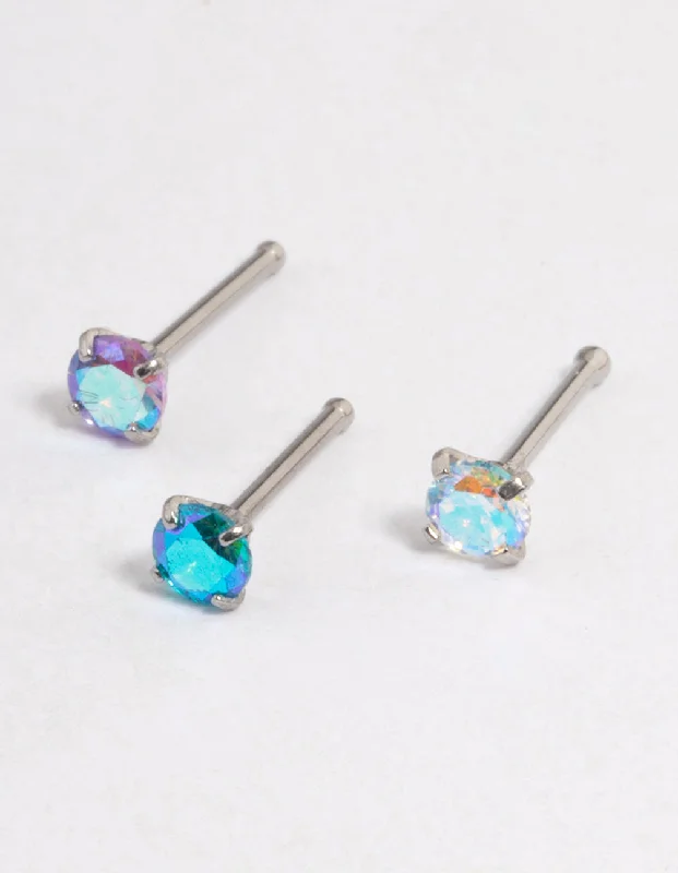 Flower Nose Rings -Surgical Steel Colourful Nose Pack