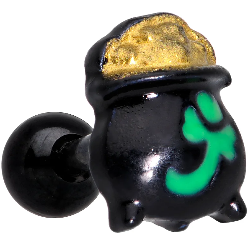 Women's Earrings – Elegant Designs for Every Personality--16 Gauge 1/4 Pot o Gold St Patricks Day Cartilage Tragus Earring Women's Earrings – Elegant Designs for Every Personality--16 Gauge 1/4 Pot o Gold St Patricks Day Cartilage Tragus Earring