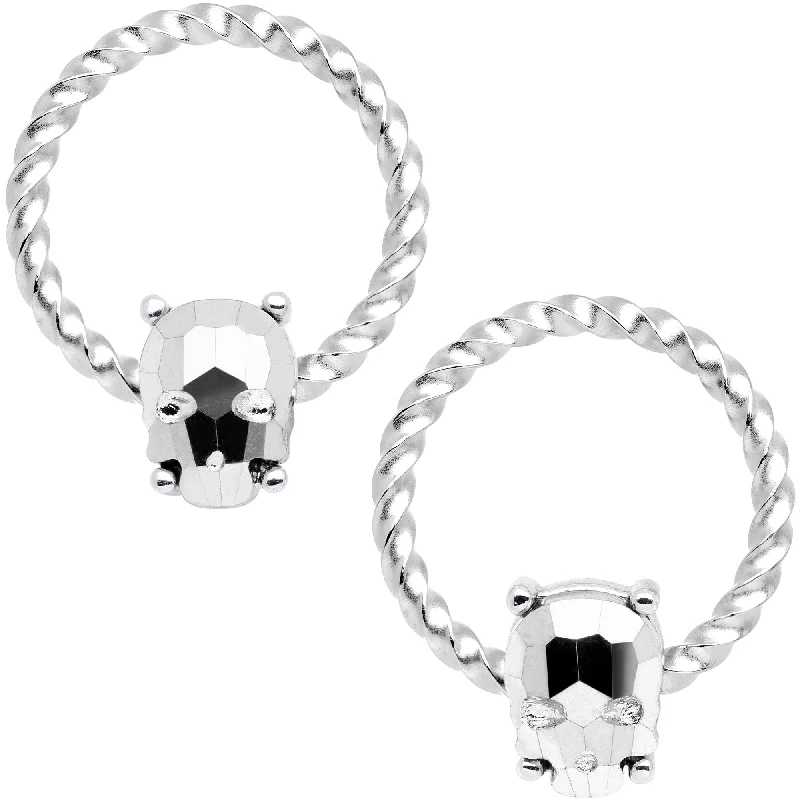 Timeless Lip Rings with Simple Beauty14 Gauge 9/16 Sugar Skull Mask Twisted BCR Captive Nipple Ring Set Timeless Lip Rings with Simple Beauty14 Gauge 9/16 Sugar Skull Mask Twisted BCR Captive Nipple Ring Set