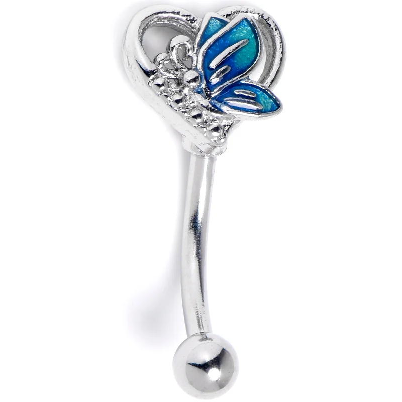 Women's Earrings – Elegant Designs for Every Personality--16 Gauge 5/16 Clear Gem Butterfly Love Heart Blue Curved Eyebrow Ring Women's Earrings – Elegant Designs for Every Personality--16 Gauge 5/16 Clear Gem Butterfly Love Heart Blue Curved Eyebrow Ring