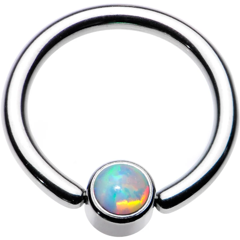 Unique Lip Rings for Stylish Piercings14 Gauge 3/8 White Faux Opal 4mm Disc BCR Captive Ring Unique Lip Rings for Stylish Piercings14 Gauge 3/8 White Faux Opal 4mm Disc BCR Captive Ring