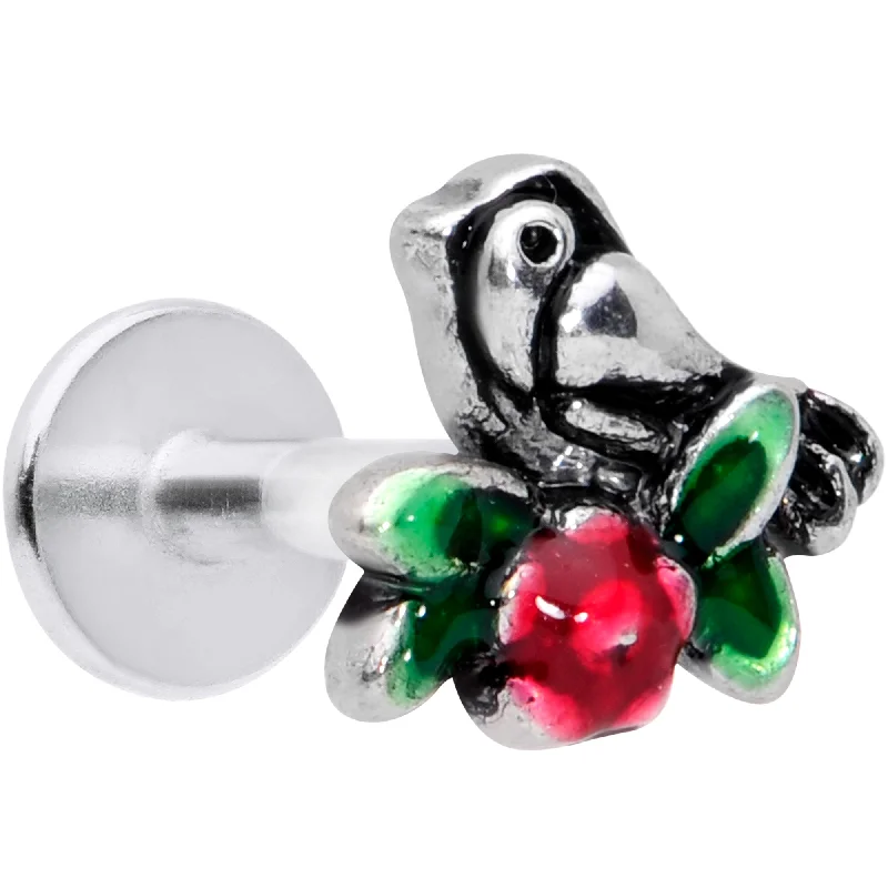 Women's Earrings – Elegant Designs for Every Personality--16 Gauge 1/4 Perching Bird Flower Labret Monroe Tragus Women's Earrings – Elegant Designs for Every Personality--16 Gauge 1/4 Perching Bird Flower Labret Monroe Tragus