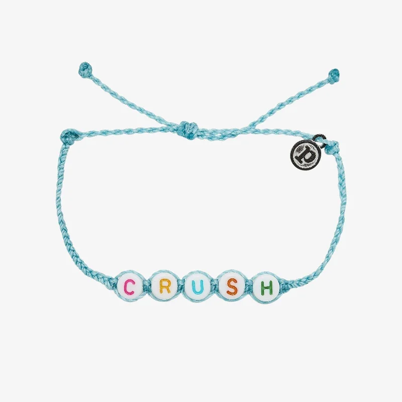 Women's Bangles with Stone Details-Crush Word Bracelet
