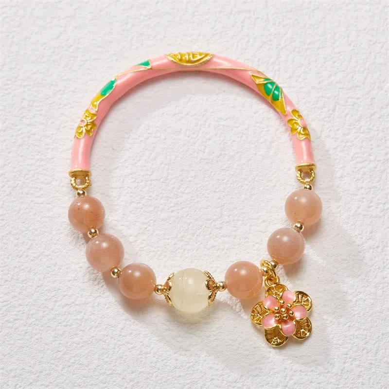 High-Quality Bangles for Women-Buddha Stones Natural Sun Stone Golden Silk Jade Flower Charm Wealth Bracelet Bangle High-Quality Bangles for Women-Buddha Stones Natural Sun Stone Golden Silk Jade Flower Charm Wealth Bracelet Bangle