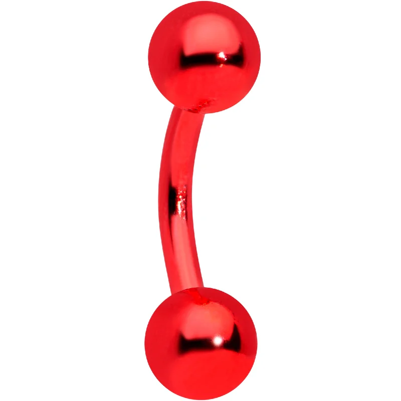 Women's Earrings – Elegant Designs for Every Personality--16 Gauge 1/4 Red Simple Curved Eyebrow Ring