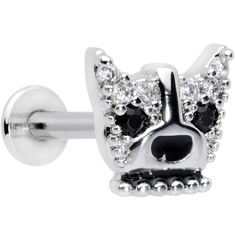 Comfortable and Fashionable Lip Rings16 Gauge 5/16 Clear CZ Gem Bulldog Labret Monroe Tragus