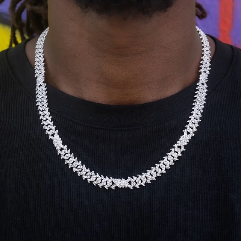 Exclusive Men's Necklaces & Pendants for the Modern Gentleman-Iced Spiked Cuban Chain Exclusive Men's Necklaces & Pendants for the Modern Gentleman-Iced Spiked Cuban Chain