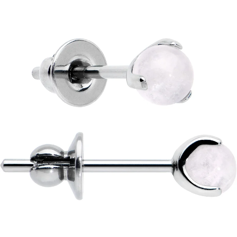 Women's Earrings – Elegant Designs for Every Personality--3.5mm Light Rose Quartz Stone Implant Grade Titanium Stud Earrings Women's Earrings – Elegant Designs for Every Personality--3.5mm Light Rose Quartz Stone Implant Grade Titanium Stud Earrings