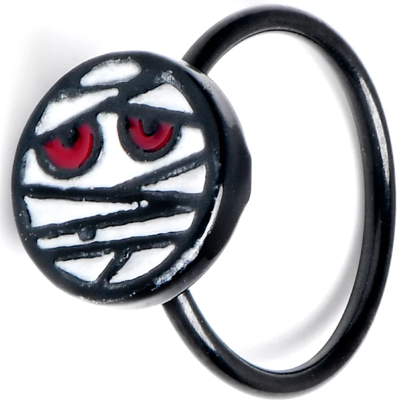 Nose Rings with Bright Shine for Bold Looks -20 Gauge 5/16 Black Halloween Mummy Nose Hoop Nose Rings with Bright Shine for Bold Looks -20 Gauge 5/16 Black Halloween Mummy Nose Hoop