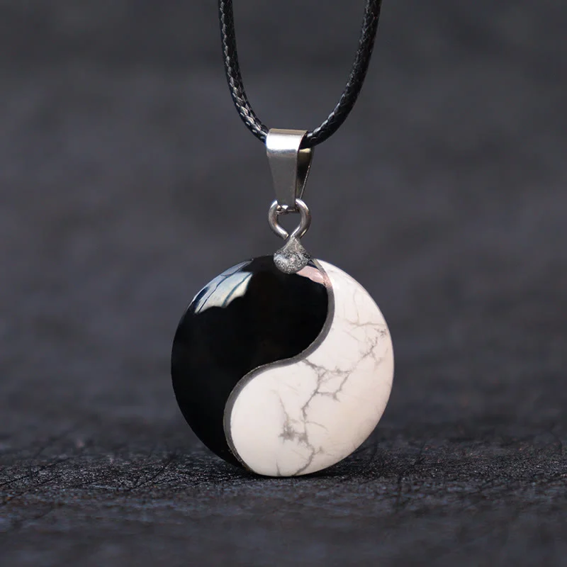 Shop Classic Women's Necklaces & Pendants with a Modern Twist-Buddha Stones Natural Black Obsidian White Turquoise Yin Yang Transformation Rope Necklace Pendant Shop Classic Women's Necklaces & Pendants with a Modern Twist-Buddha Stones Natural Black Obsidian White Turquoise Yin Yang Transformation Rope Necklace Pendant