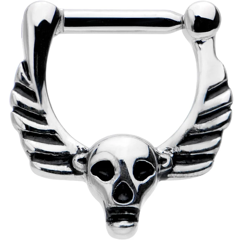 Nose Rings for Pierced Ears -14 Gauge 5/16 Scare Em All Wicked Halloween Skull Septum Clicker Nose Rings for Pierced Ears -14 Gauge 5/16 Scare Em All Wicked Halloween Skull Septum Clicker
