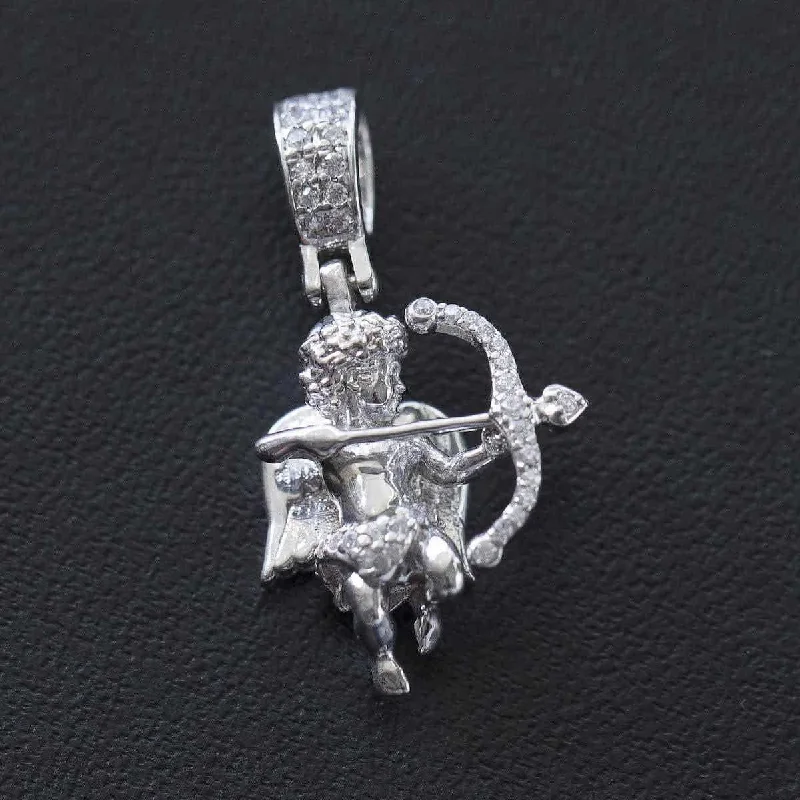Exclusive Men's Necklaces & Pendants for the Modern Gentleman-Solid White Gold Iced Cupid Exclusive Men's Necklaces & Pendants for the Modern Gentleman-Solid White Gold Iced Cupid