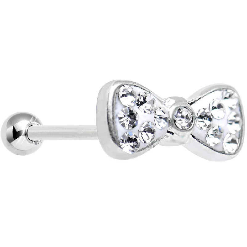 Women's Earrings – Elegant Designs for Every Personality--18 Gauge Clear Gem New Year Bow Tie Cartilage Tragus Earring Women's Earrings – Elegant Designs for Every Personality--18 Gauge Clear Gem New Year Bow Tie Cartilage Tragus Earring