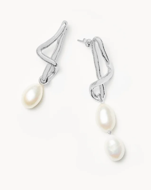 Women's Earrings – Elegant Designs for Every Personality--Molten Baroque Pearl Mismatch Drop Earrings Women's Earrings – Elegant Designs for Every Personality--Molten Baroque Pearl Mismatch Drop Earrings