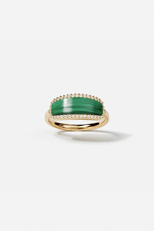 Chic Women's Rings for Fashion-Forward Looks-Malachite Ring