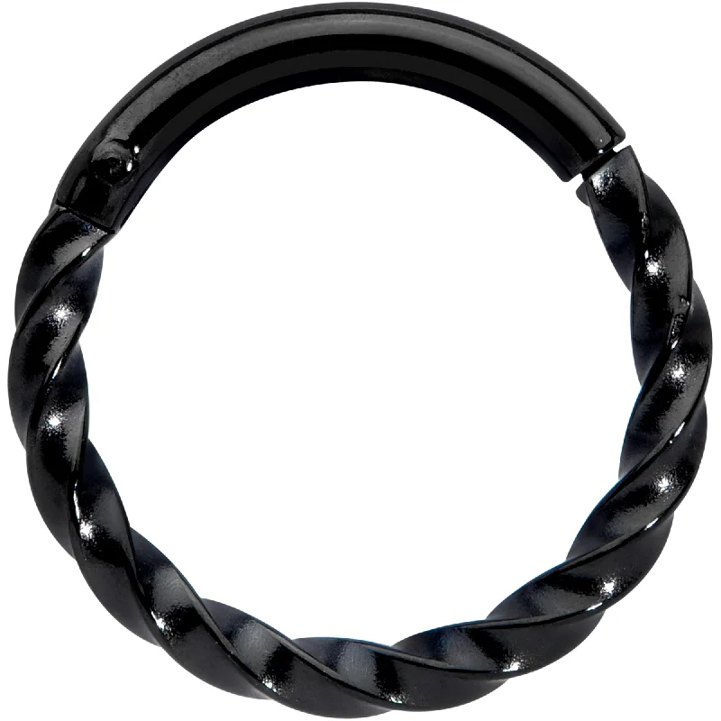 Comfortable Lip Rings for Long Wear16 Gauge 5/16 Black Twisted Elegance Cartilage Clicker