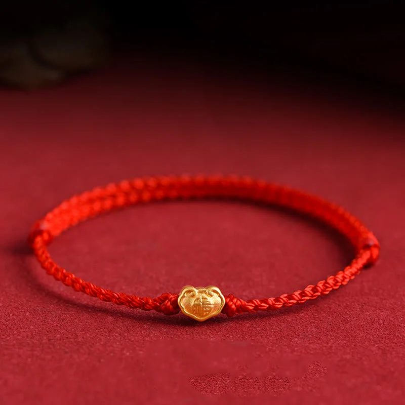 Unique Personalized Bracelets for Men-Buddha Stones 999 Gold Chinese Lock Charm Fu Character Protection Handmade Rope Bracelet Unique Personalized Bracelets for Men-Buddha Stones 999 Gold Chinese Lock Charm Fu Character Protection Handmade Rope Bracelet