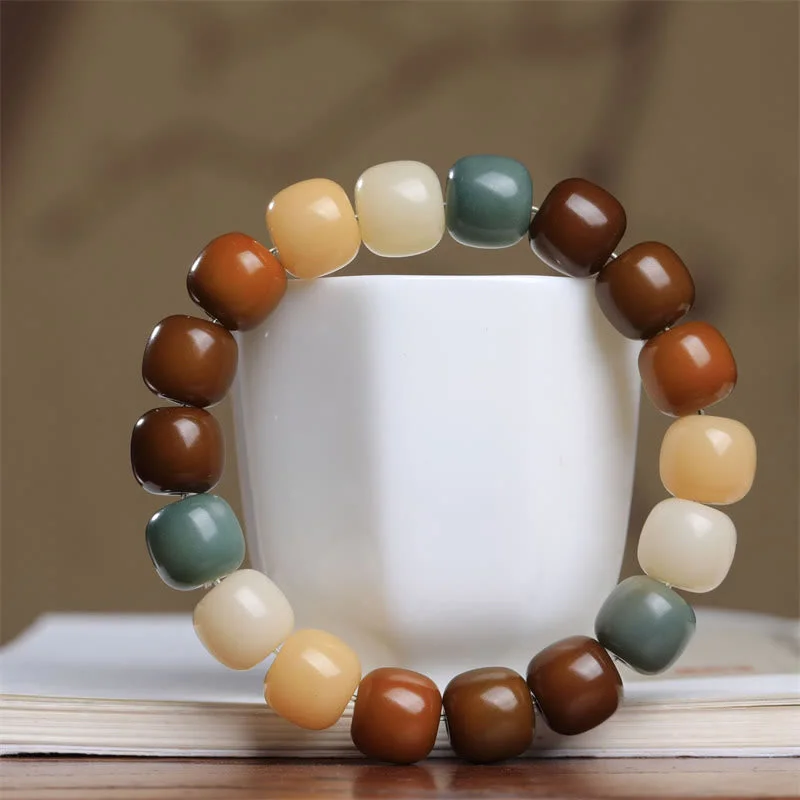 Simple Metal Bangles for Women-Buddha Stones Multicolored Bodhi Seed Keep Away Evil Spirits Bracelet Simple Metal Bangles for Women-Buddha Stones Multicolored Bodhi Seed Keep Away Evil Spirits Bracelet