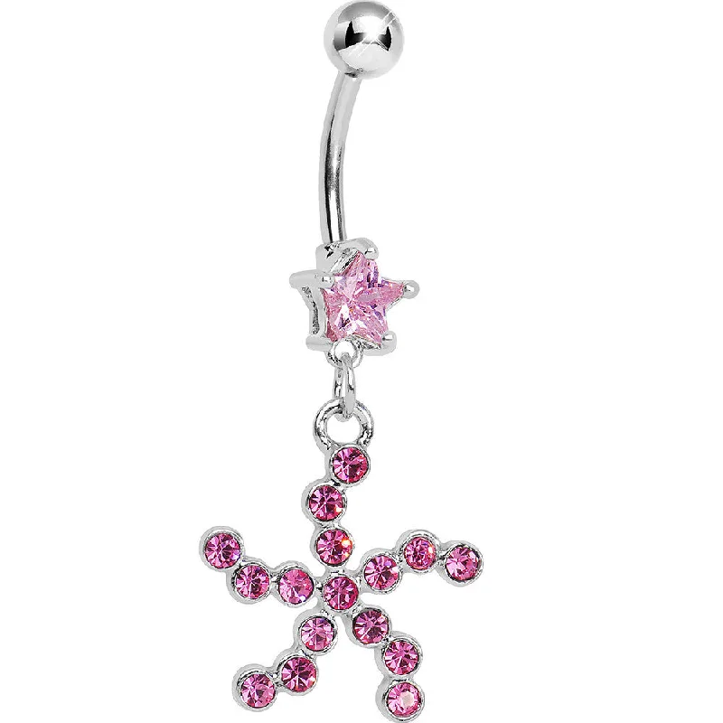 Unique Belly Rings for Statement Fashion -Pink Star Gem Pink Starfish Dangle Belly Ring Unique Belly Rings for Statement Fashion -Pink Star Gem Pink Starfish Dangle Belly Ring
