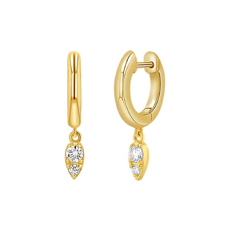 Women's Earrings – Elegant Designs for Every Personality--Pear Shaped Diamond Charm Drop Huggies Women's Earrings – Elegant Designs for Every Personality--Pear Shaped Diamond Charm Drop Huggies