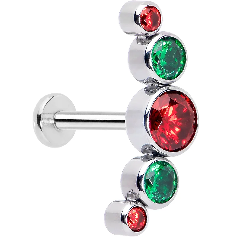 Women's Earrings – Elegant Designs for Every Personality--Christmas Flat Back Earring - Red Green Holiday Gems Women's Earrings – Elegant Designs for Every Personality--Christmas Flat Back Earring - Red Green Holiday Gems